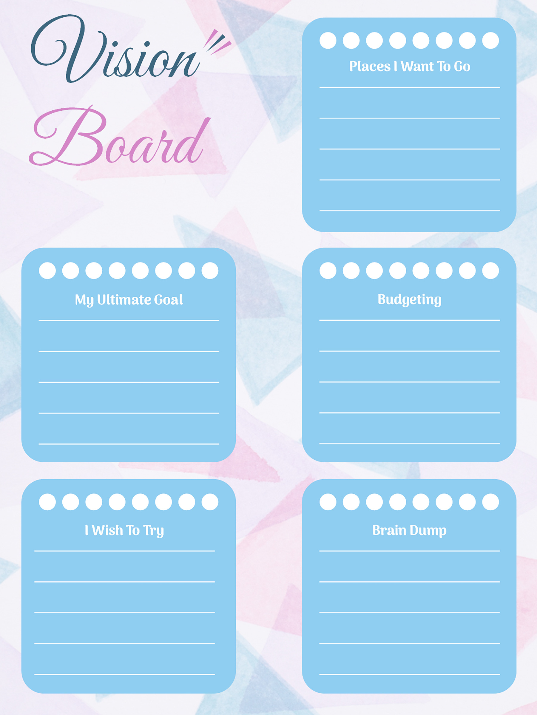 Downloadable vision board template in PowerPoint