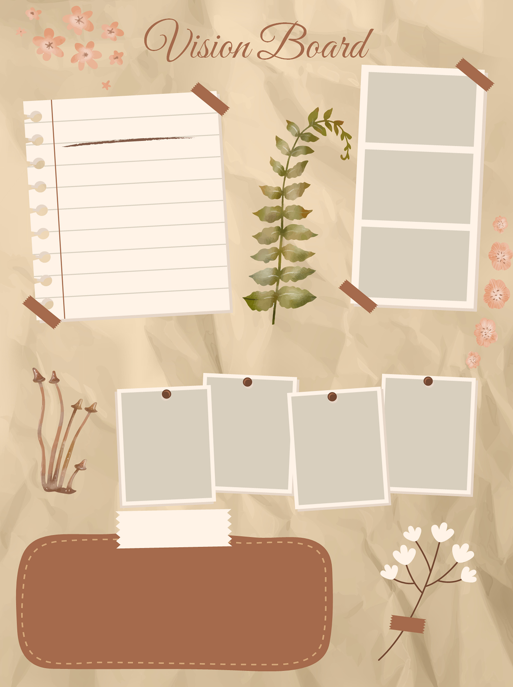 Creative vision board template for PowerPoint