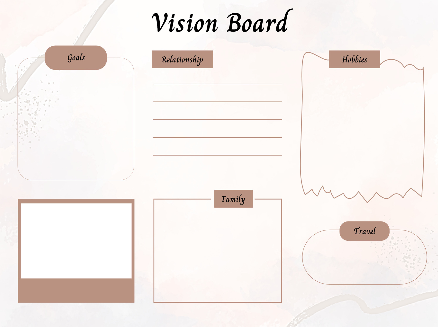 Goal setting vision board template PowerPoint