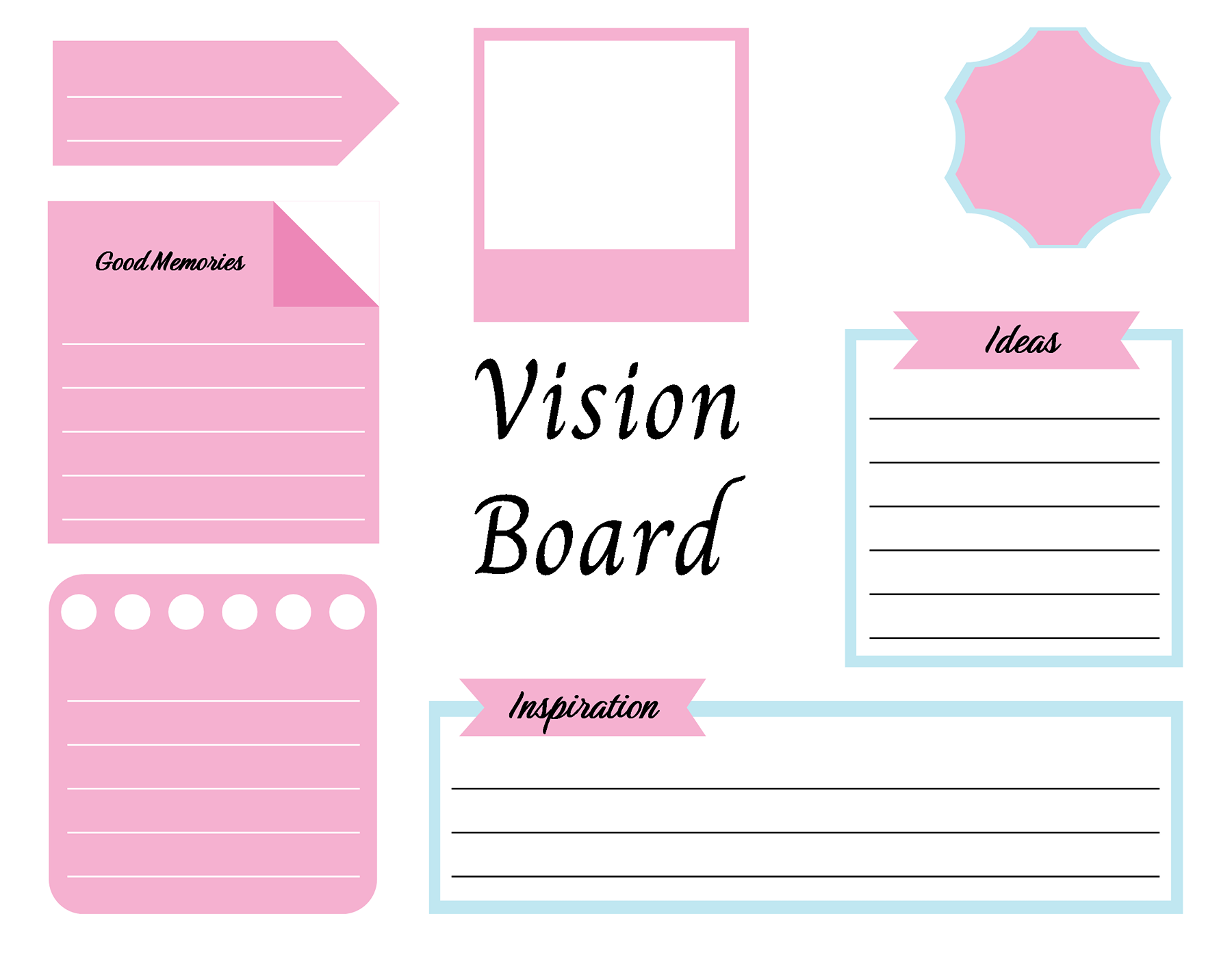 Editable vision board template PowerPoint