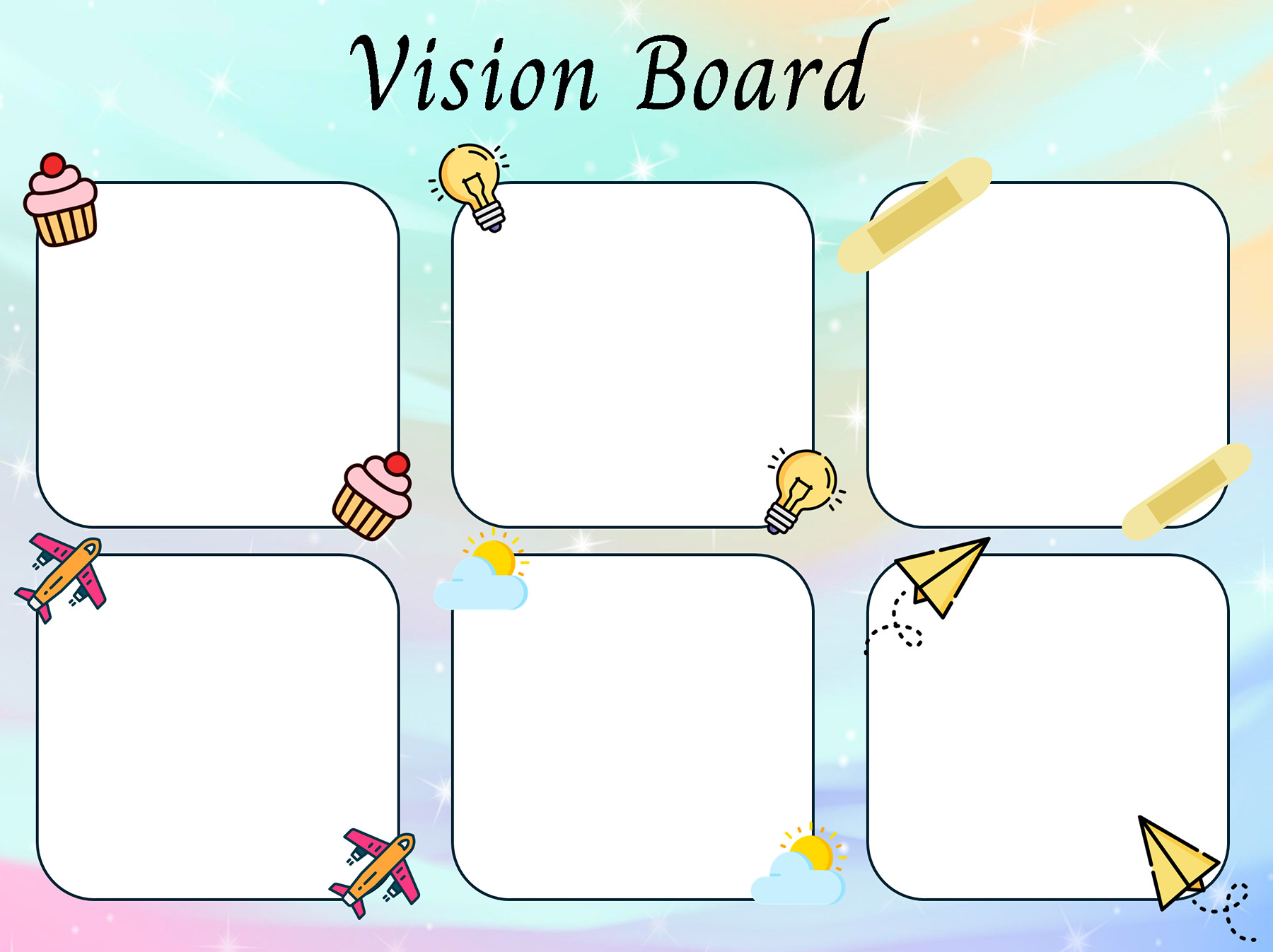 Free vision board template for PowerPoint