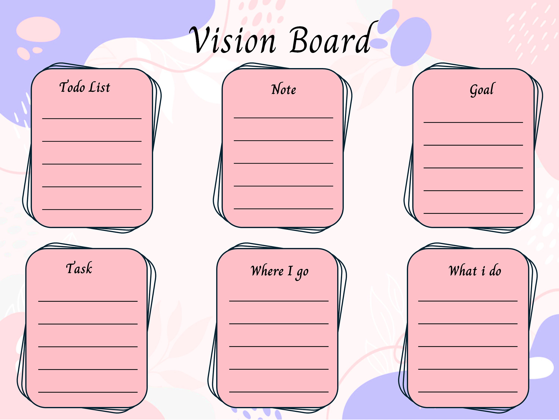 Vision board template in Microsoft PowerPoint