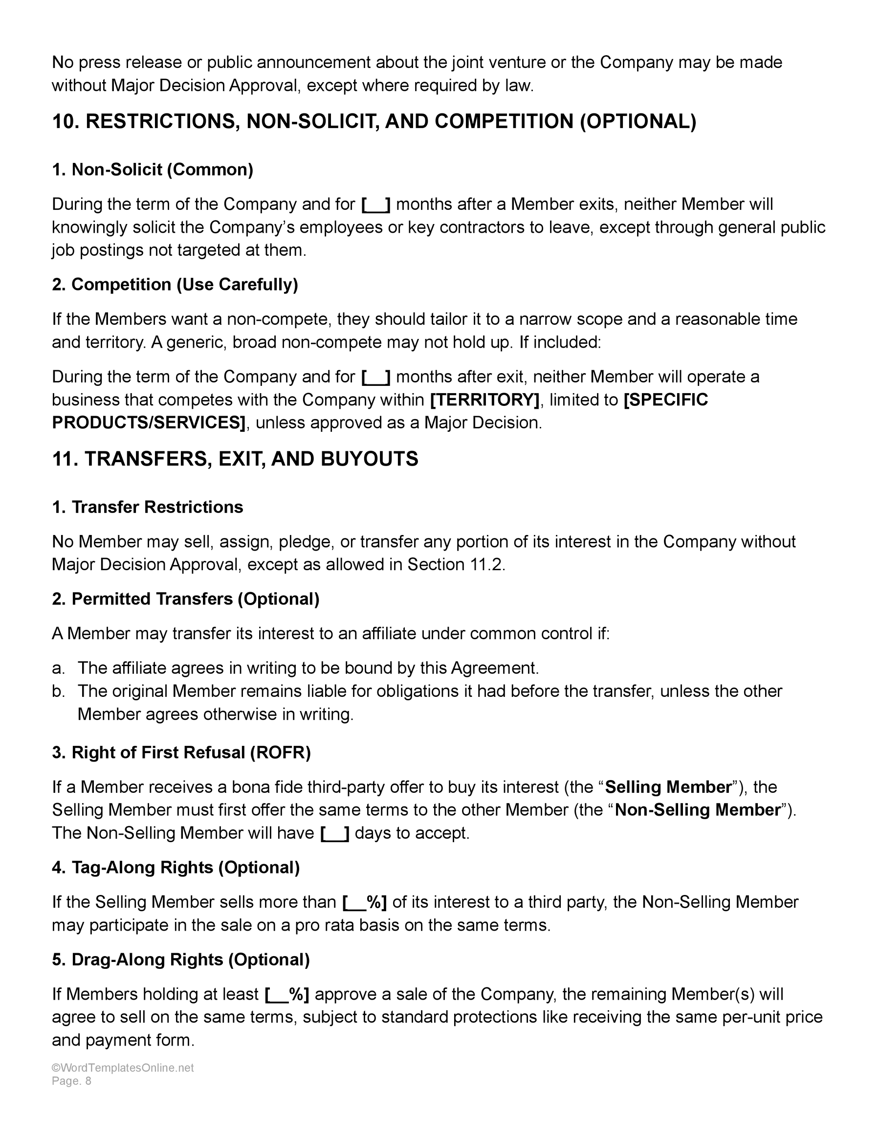 Equity JV Template Free Download - Word - Google Docs - Page 08