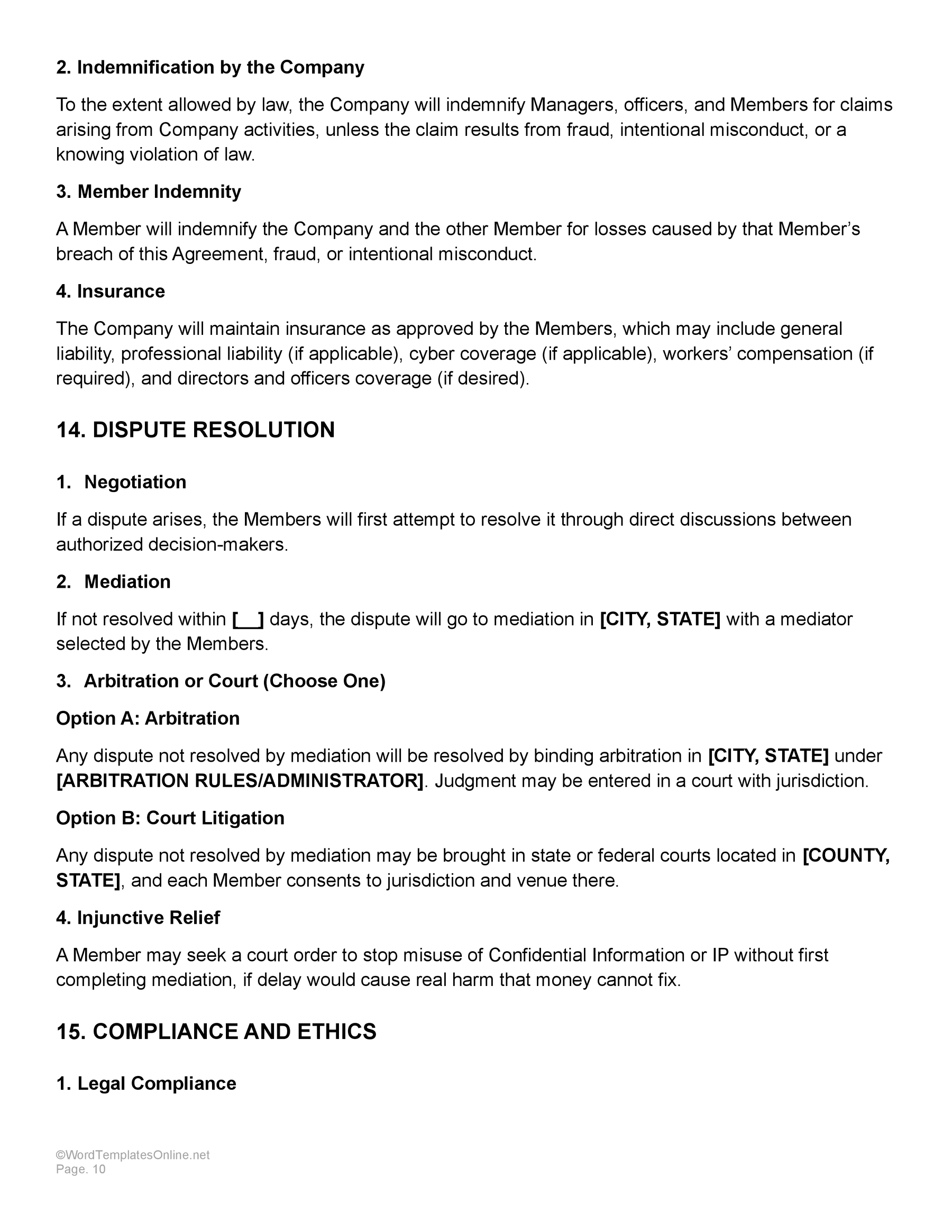 Equity JV Template Free Download - Word - Google Docs - Page 10