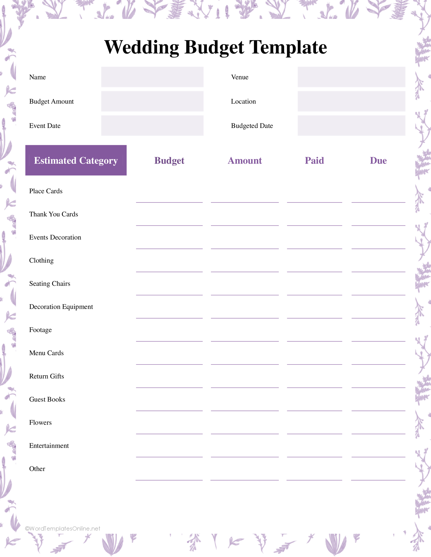 Wedding Budget 07 — preview 1