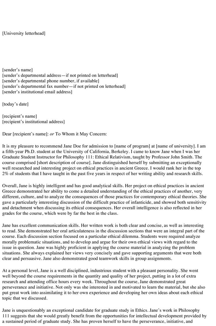University Letter Of Recommendation from www.wordtemplatesonline.net