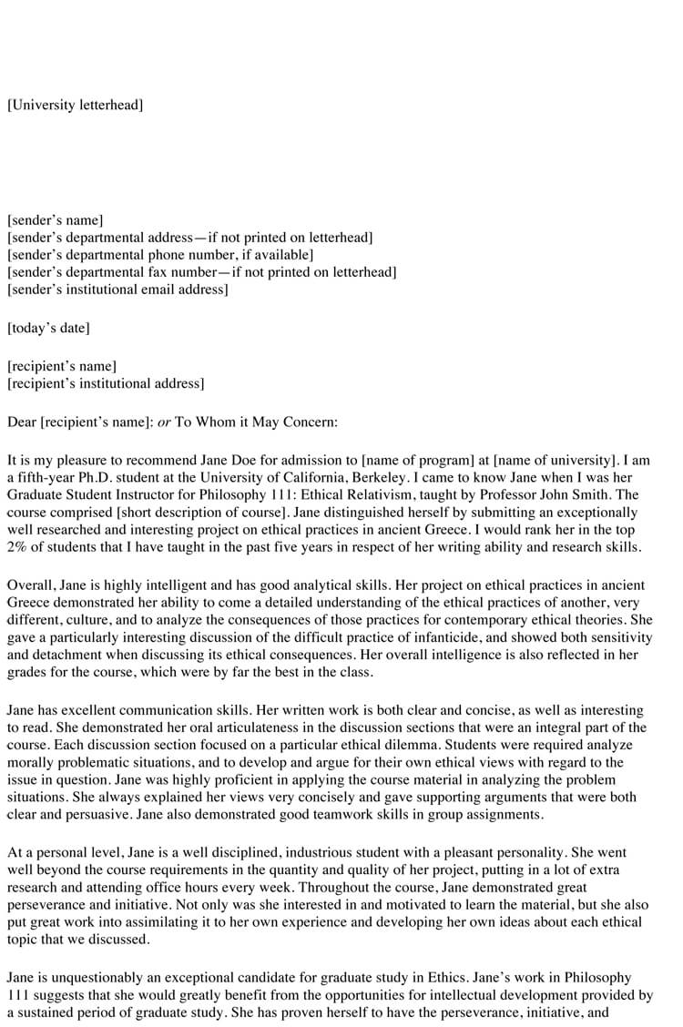 Academic Recommendation Letter (20+ Sample Letters & Templates)