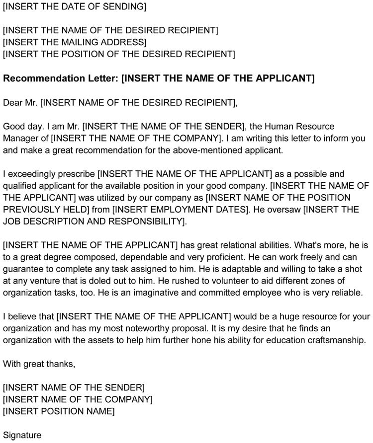 Sample Letter Of Recommendation For College Faculty Position from www.wordtemplatesonline.net