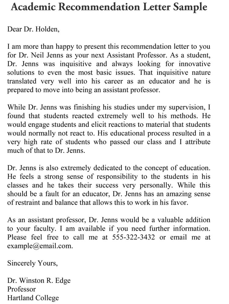phd academic reference letter