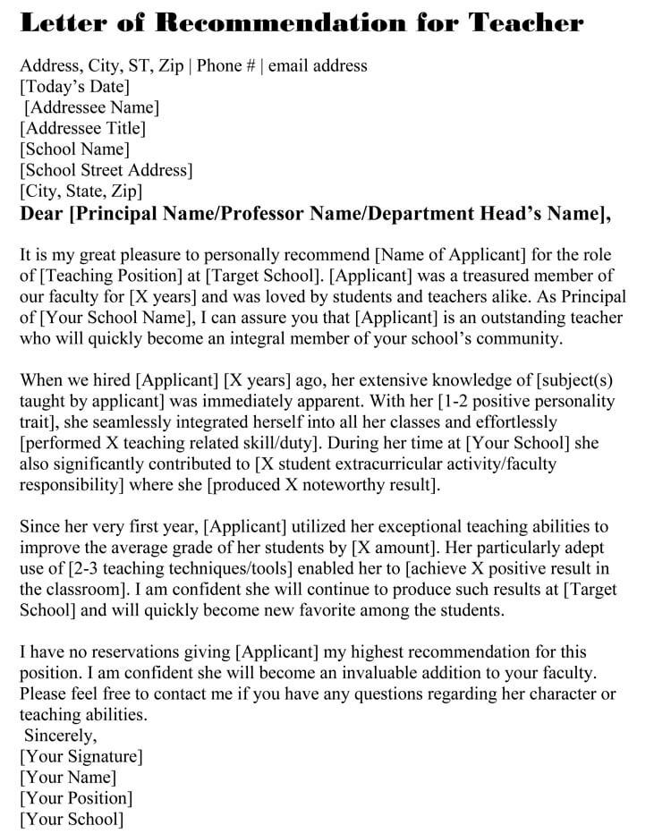 Academic Recommendation Letter (20+ Sample Letters ...