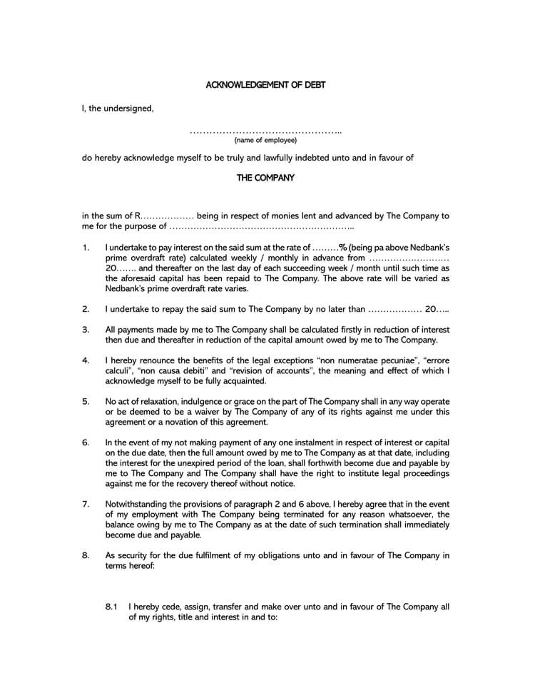 debt assignment agreement uk