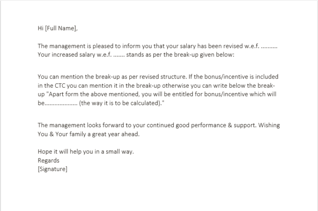 Letter To Get A Raise from www.wordtemplatesonline.net