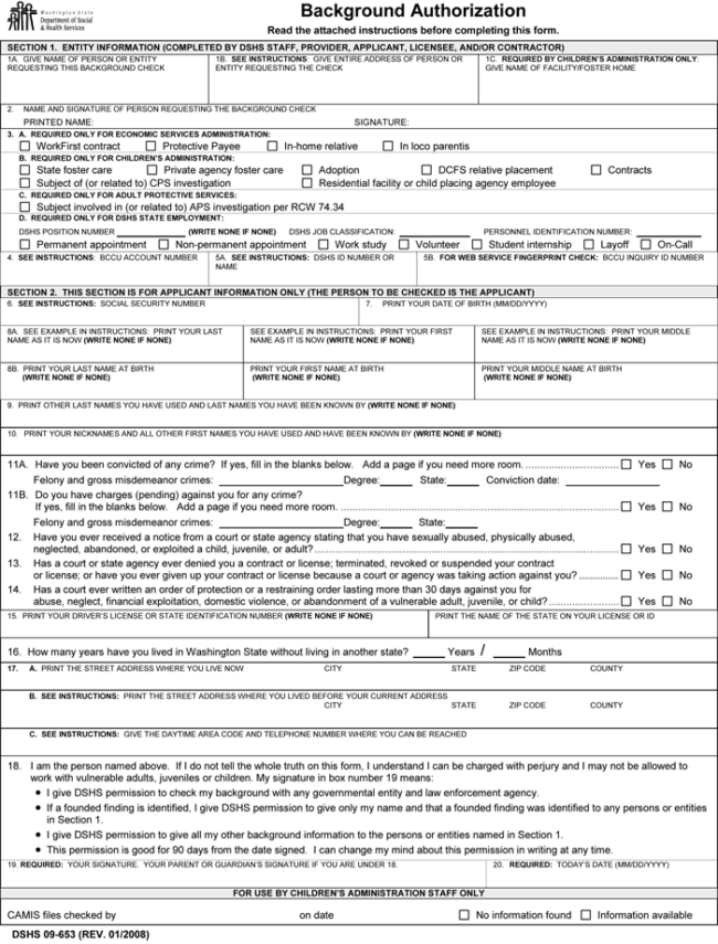 Background Check Authorization Form - 5 Printable Samples