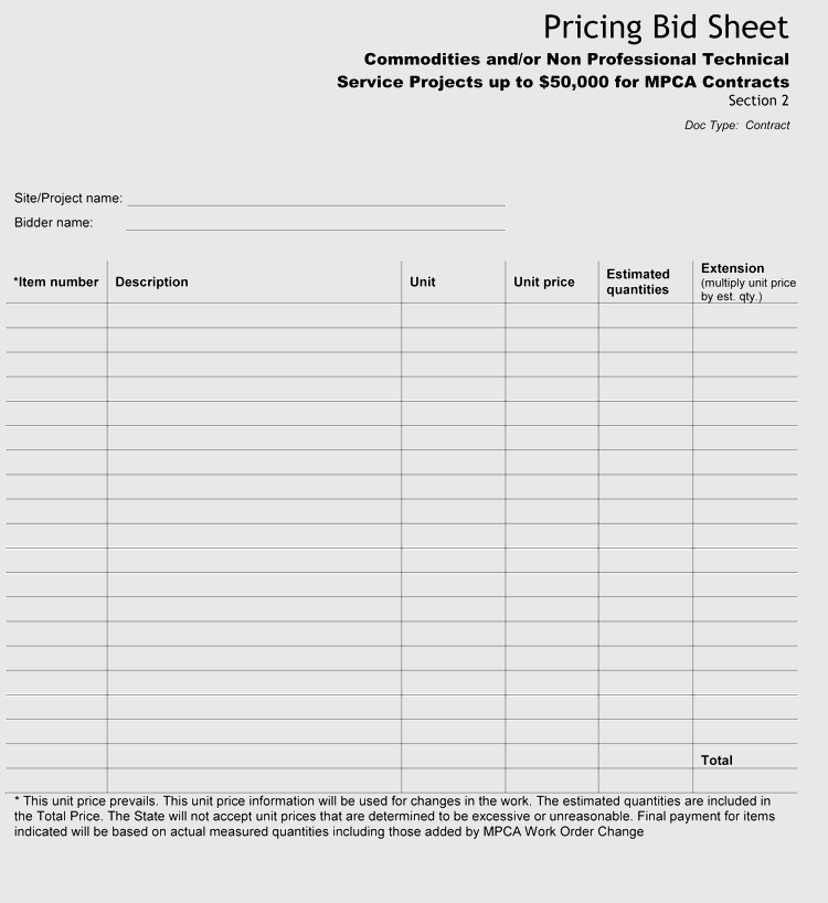 Bid Forms Template from www.wordtemplatesonline.net