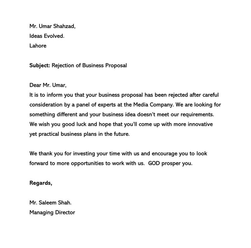 Business Proposal Rejection Letter 01