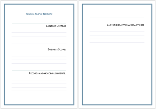 business profile sample pdf