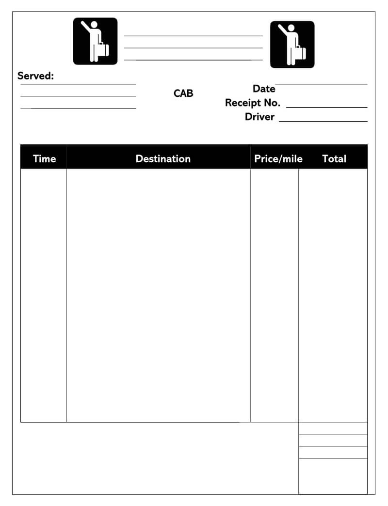 Downloadable cab receipt PDF