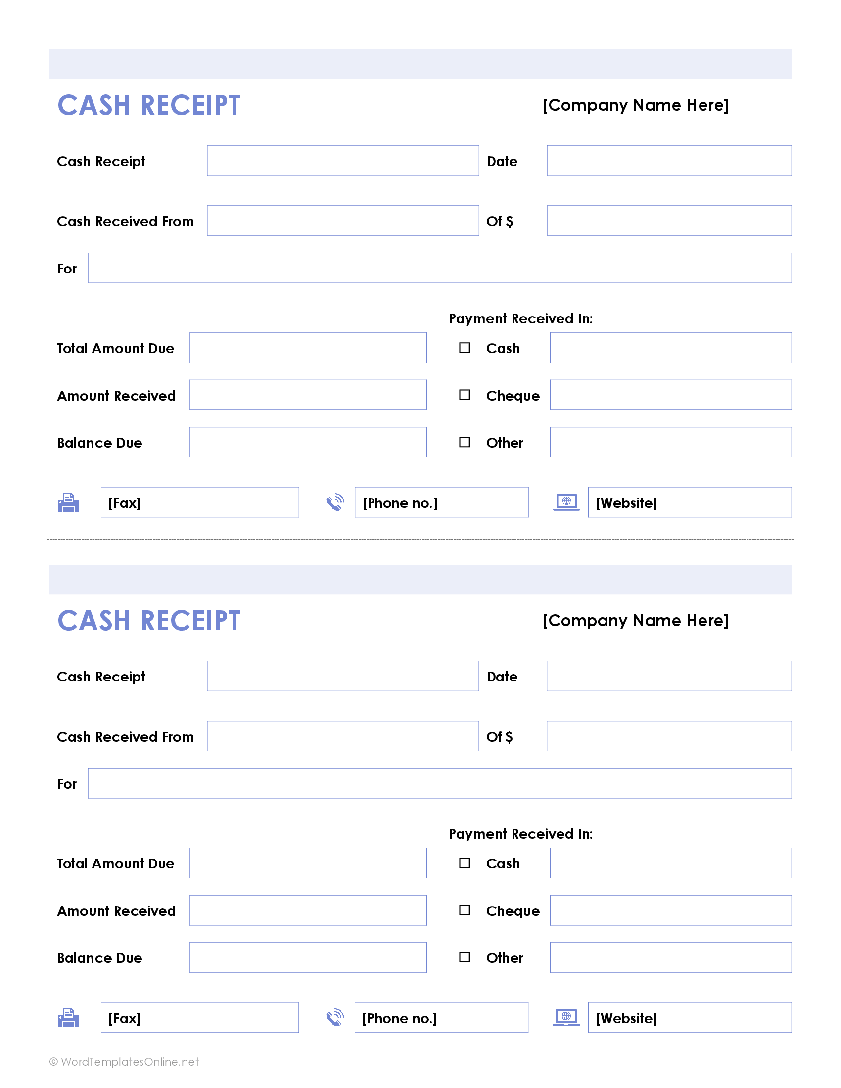 21 Free Cash Receipt Templates (Word, Excel and PDF)