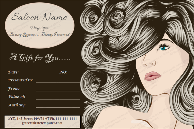 Chaps Saloon Gift Certificate Template