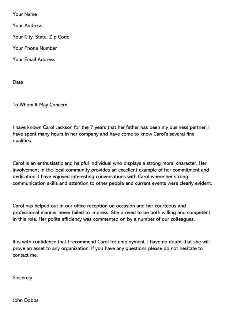 Personal Recommendation Letter for Friend (14+ Samples & Templates)