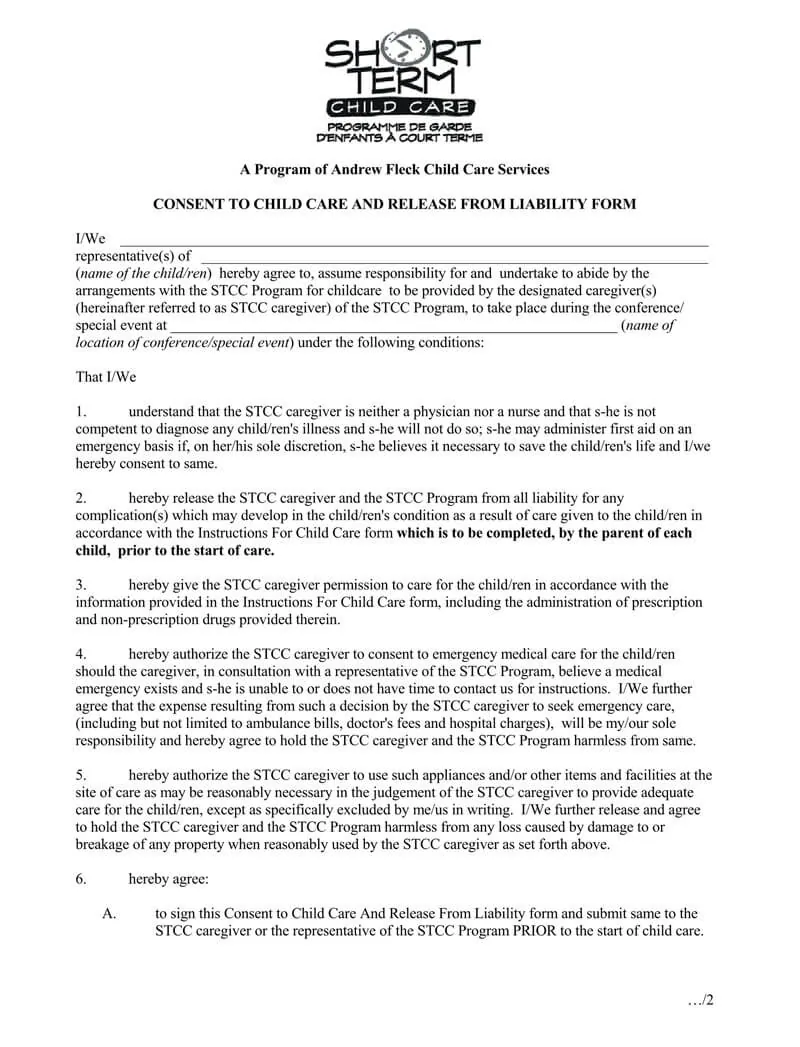 Free release of liability forms (hold harmless) | pdf - word