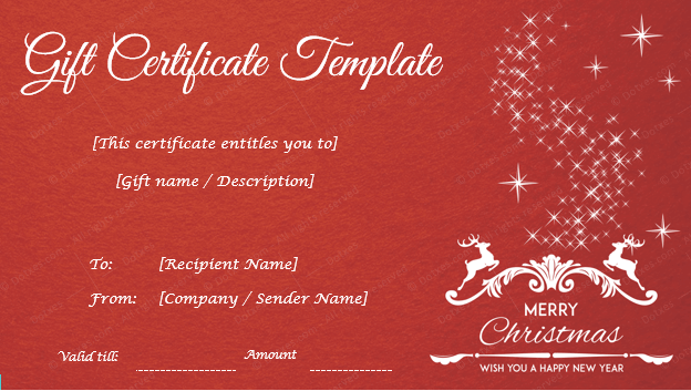 Printable Christmas & New Year Gift Certificate Template 05 for PDF