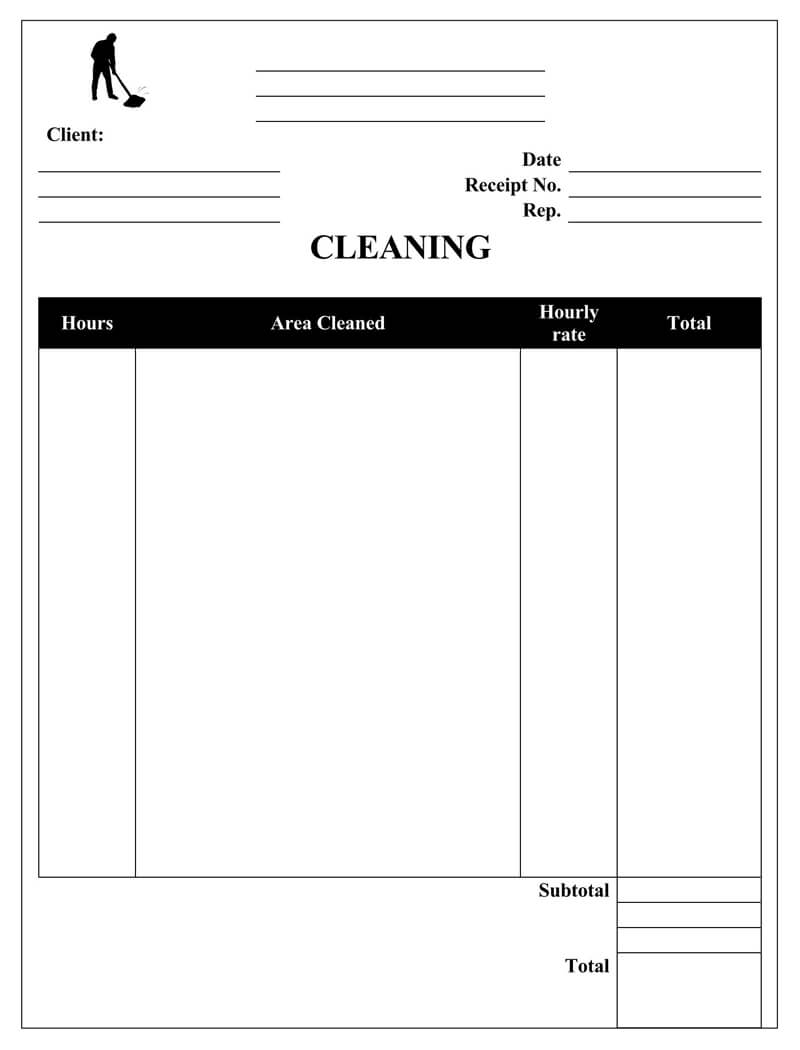 Cleaning Service Receipt Template