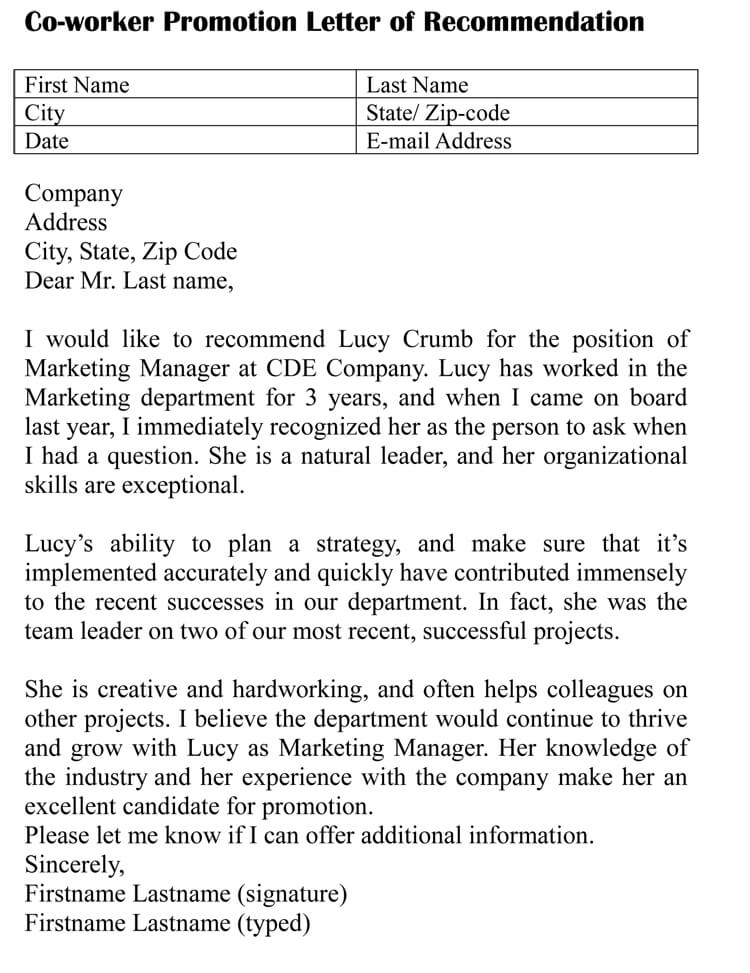 In-depth Coworker Recommendation Letter Examples