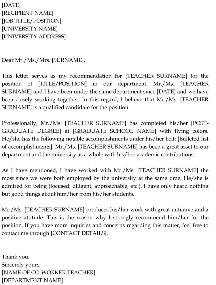 Reference Letter For Nurse Co Worker