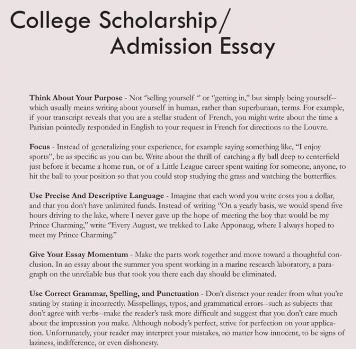 how to write entrance essay for college