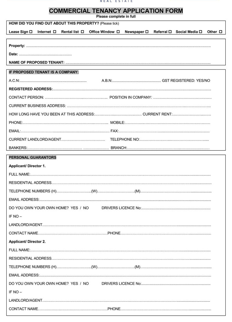 free-commercial-lease-application-forms-word-pdf