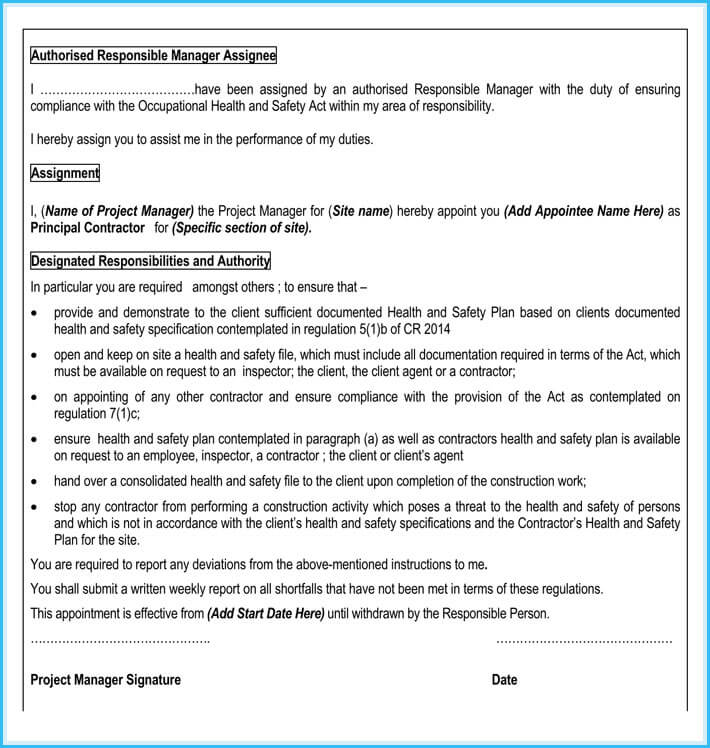 print free contractor appointment letter