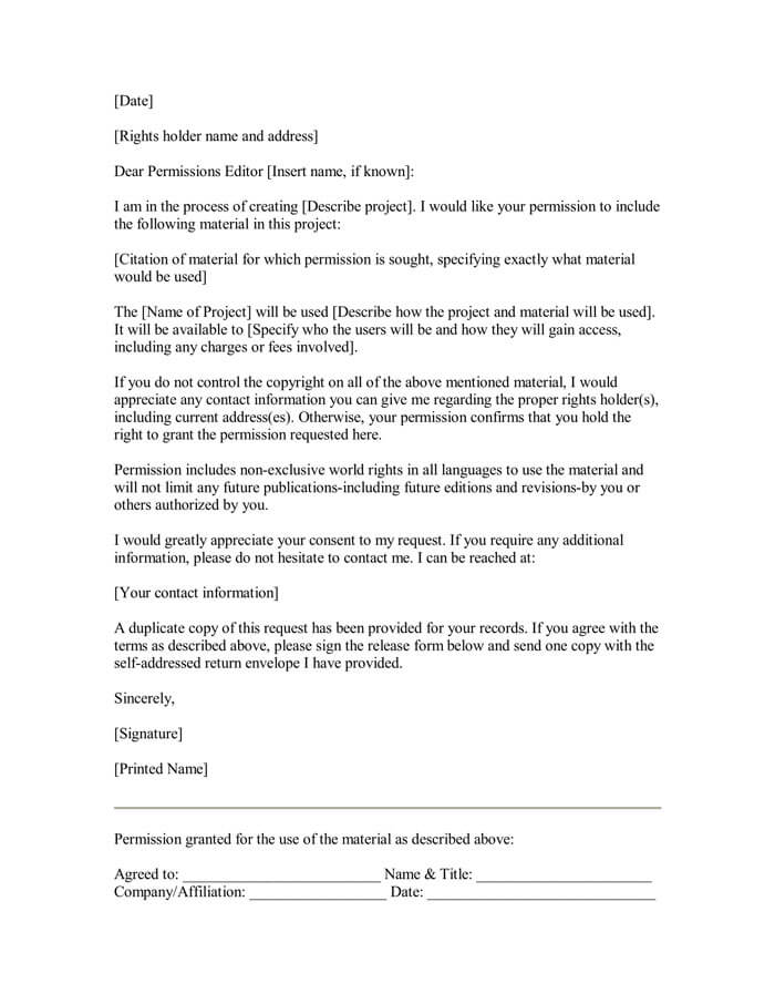 Example Of Permission Letter from www.wordtemplatesonline.net