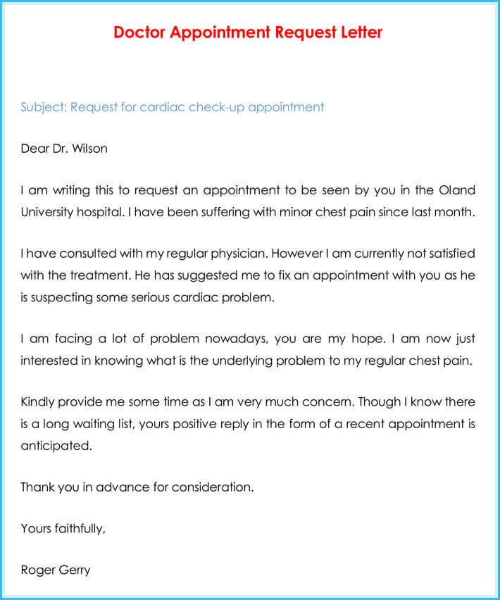 Doctor Appointment Request Letter
