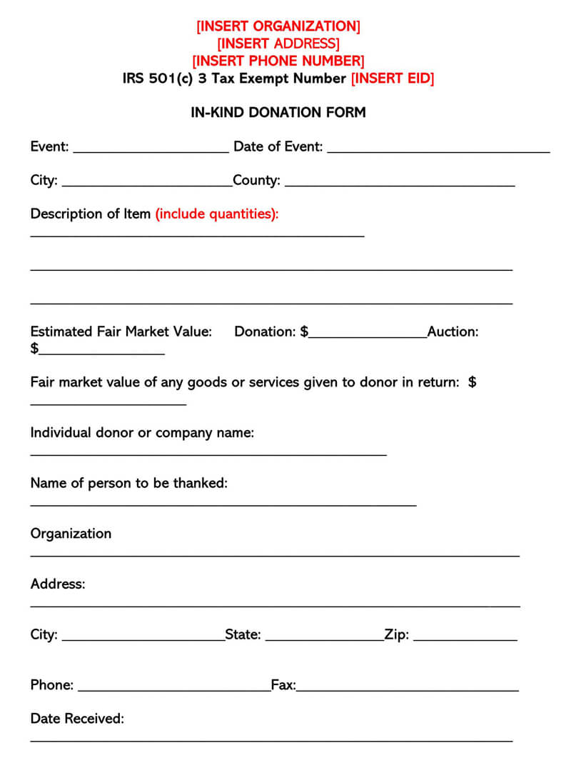 Non Profit Donation Receipt Template