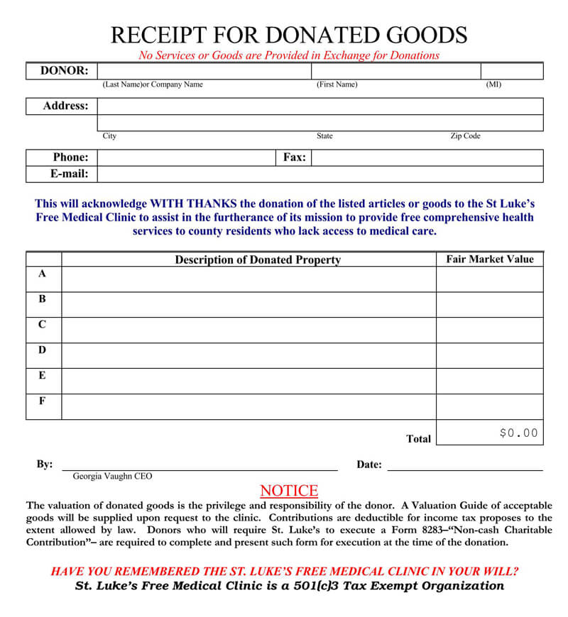 Donation Receipt Template 05