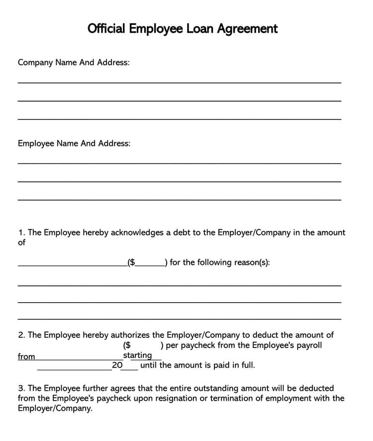 38 Free Loan Agreement Templates Forms Word Pdf