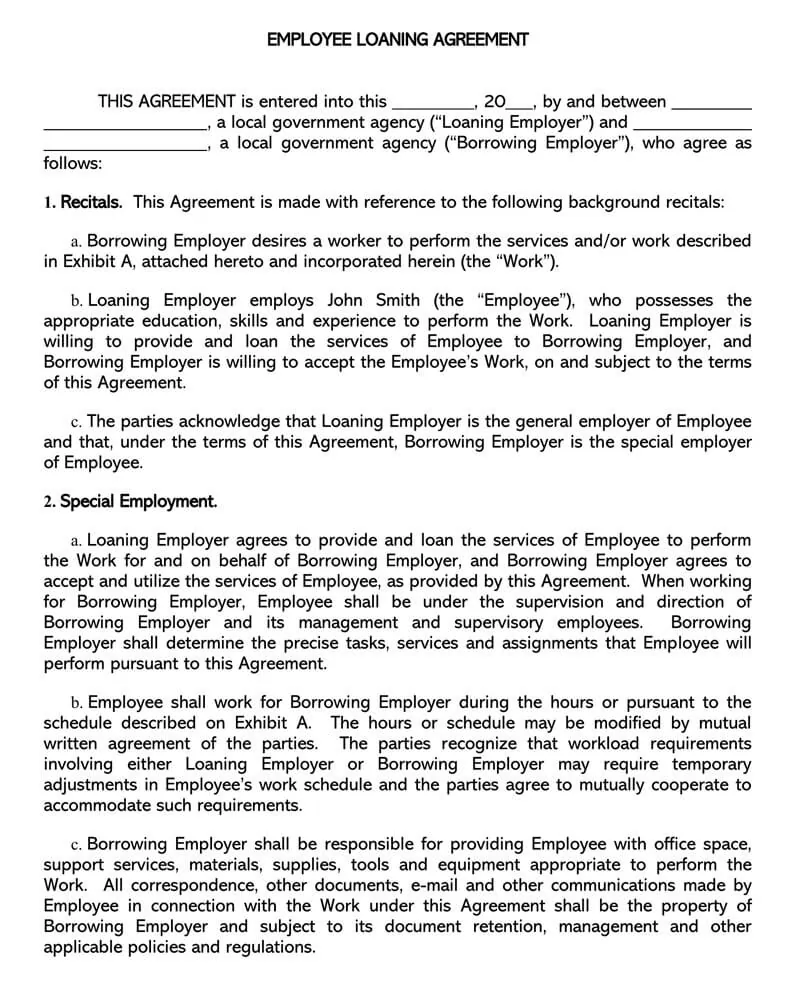 Free Personal Loan Agreement Templates (Word  PDF) Intended For free installment loan agreement template