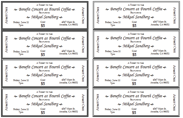 Dinner Ticket Template Word Collection
