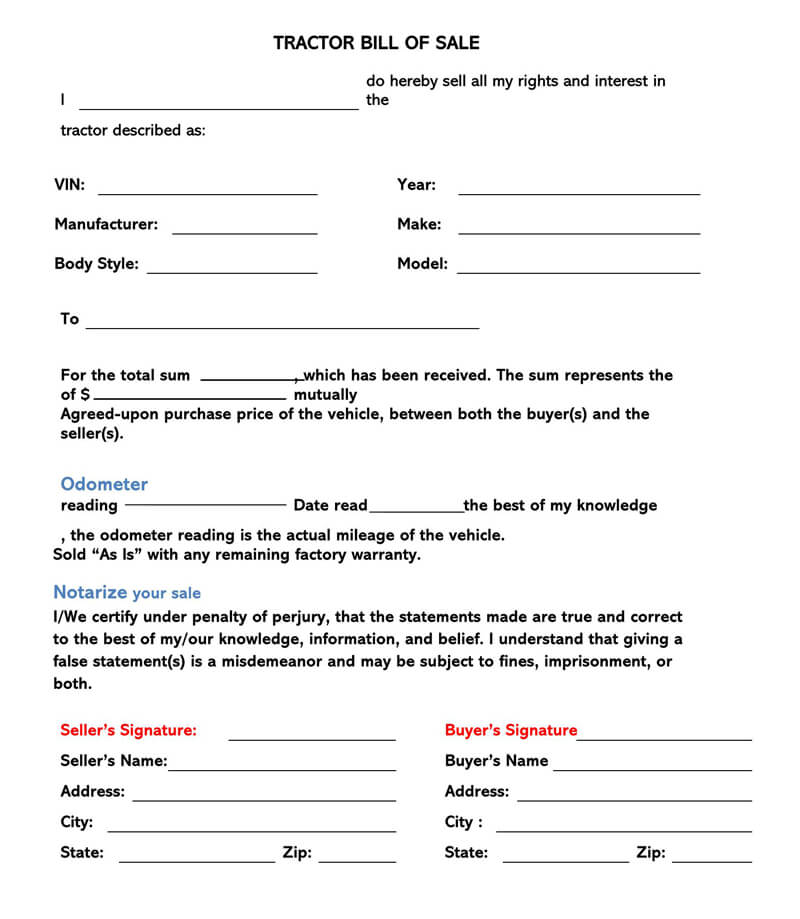 free-tractor-bill-of-sale-forms-how-to-fill-word-pdf