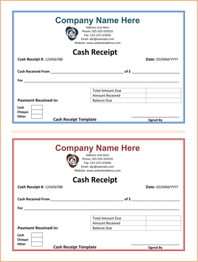 Cash Receipt Templates | 14+ Free Printable Word, Excel & PDF