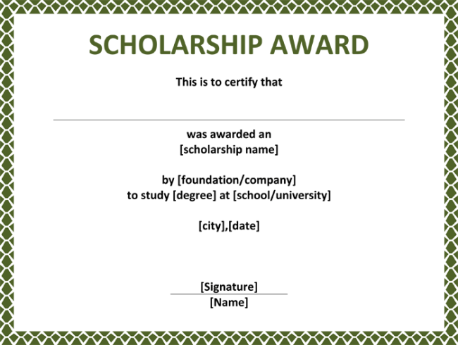 10+ Free Scholarship Award Certificate Templates (Word | PDF)