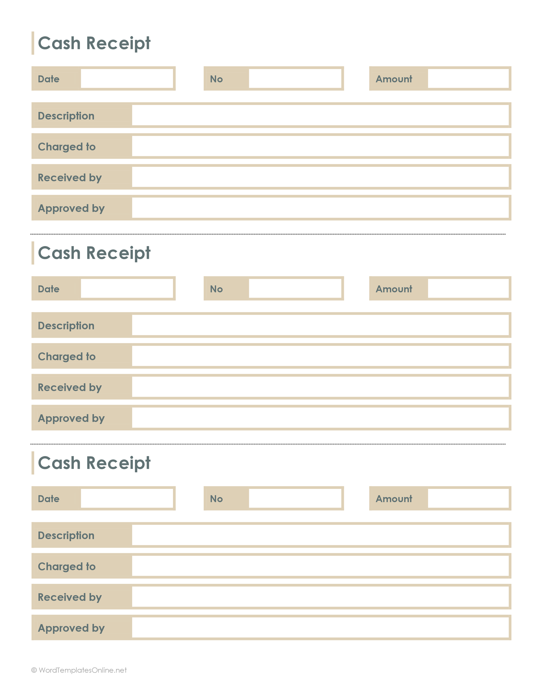 Free printable cash receipt template in ms word