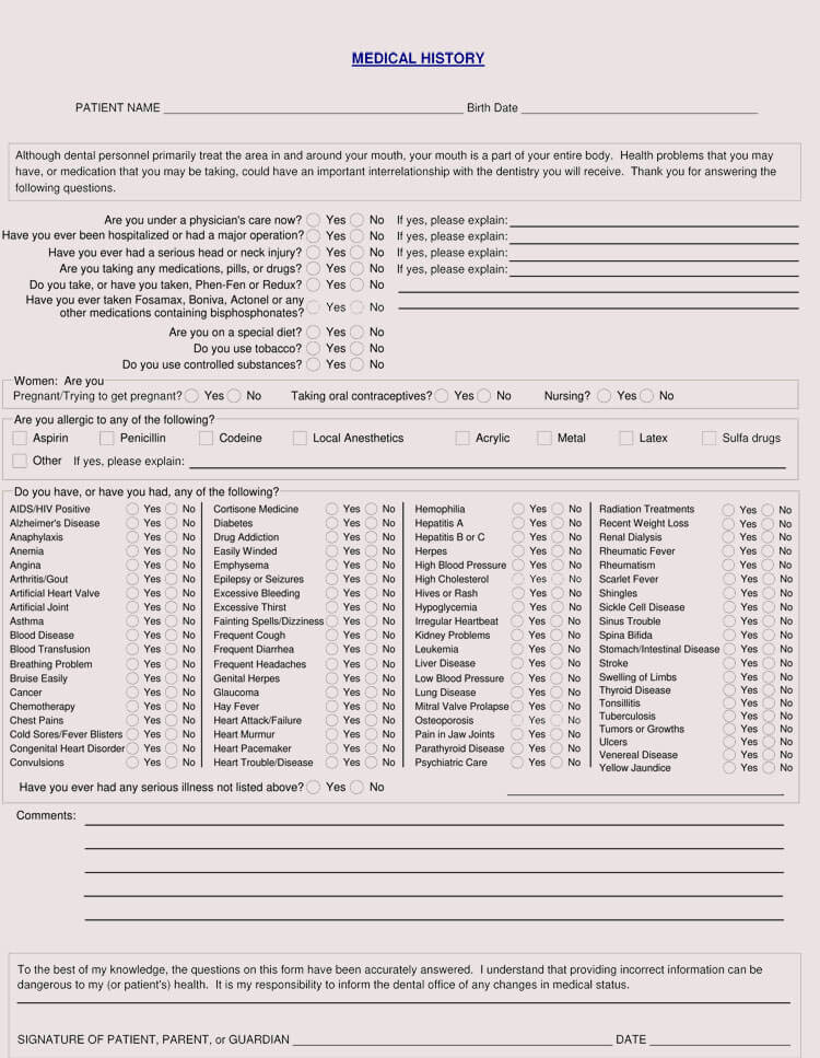 Free Personal Health Record Template from www.wordtemplatesonline.net