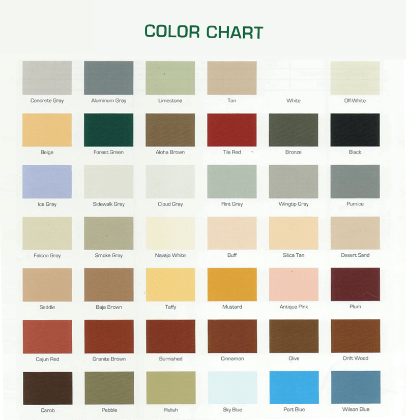 General Polymers Color Chart