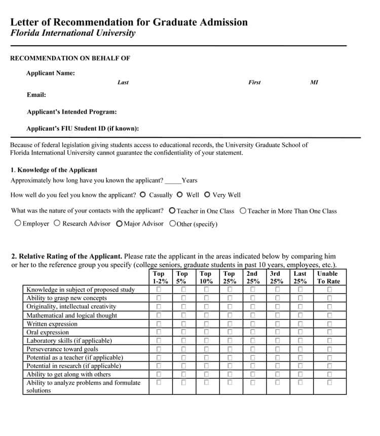 Graduate school letter of recommendation examples: free templates