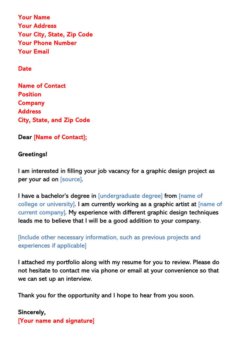 Graphic Design Resume Cover Letter