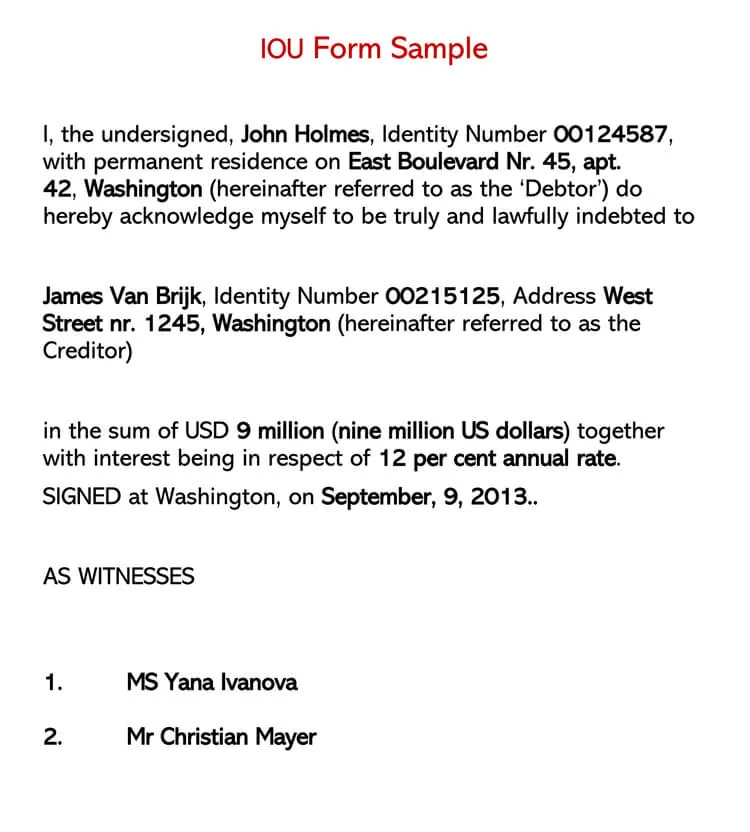 35+ Free IOU (I Owe You) & Debt Acknowledgment Forms (Word, PDF)