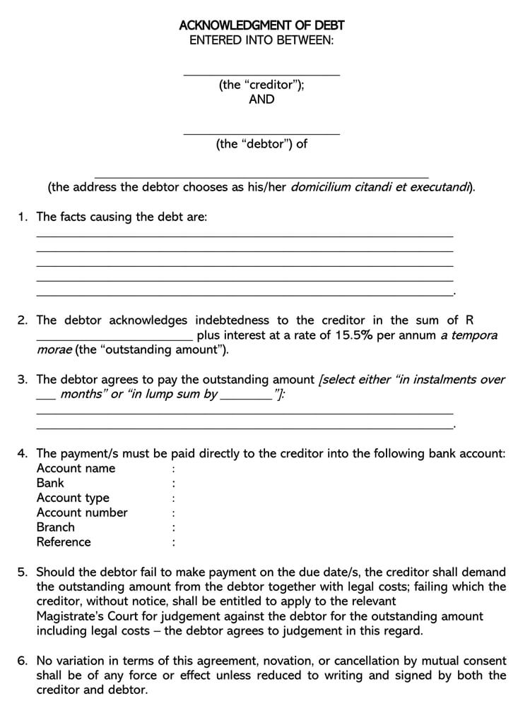 Free printable IOU form template 09
