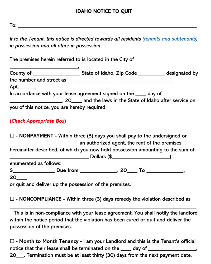 Idaho - Free Document Templates and Forms
